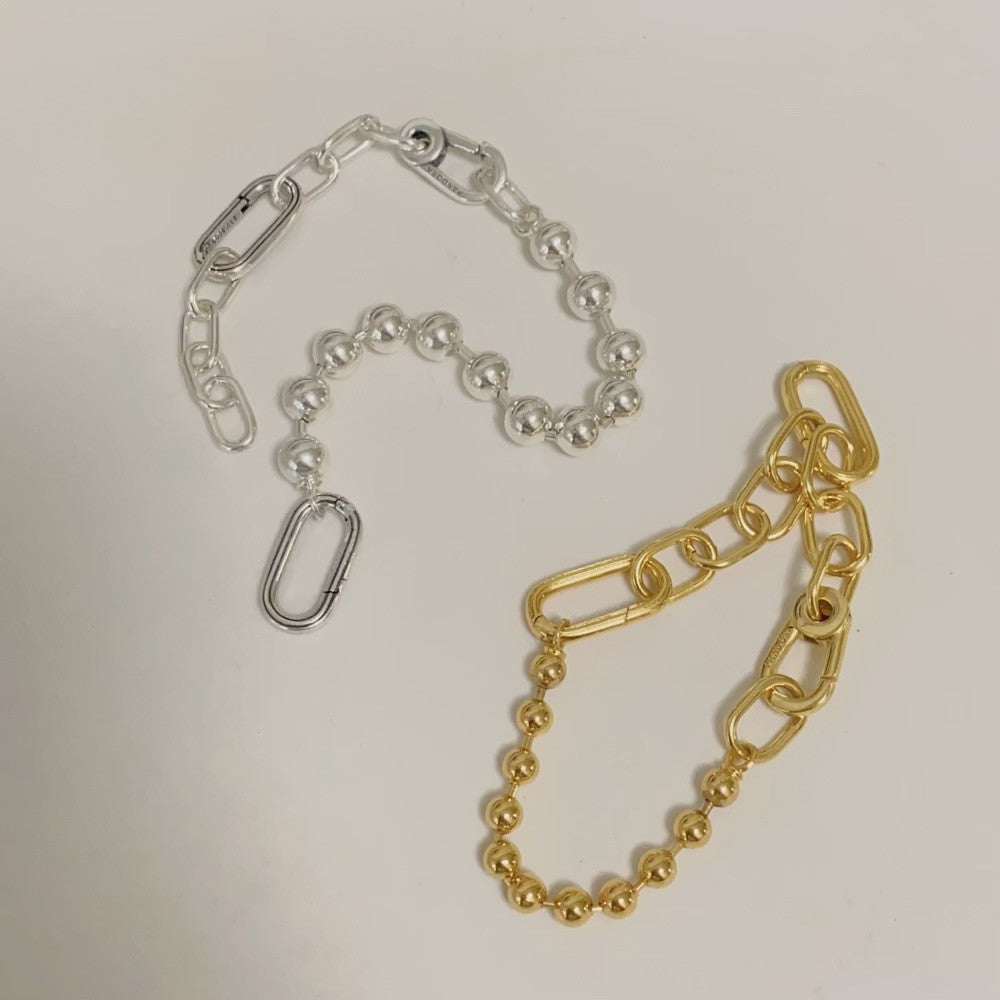 【ME】【ESSENCE】PAN ME Metal Bead & Link Chain Bracelet  562793C00 gold