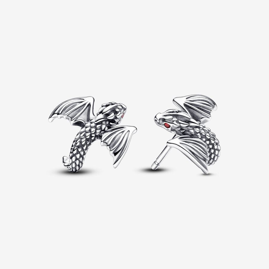 PAN Game of Thrones Curved Dragon Stud Earrings 292970C01 925 Sterling Silver cartoon cool