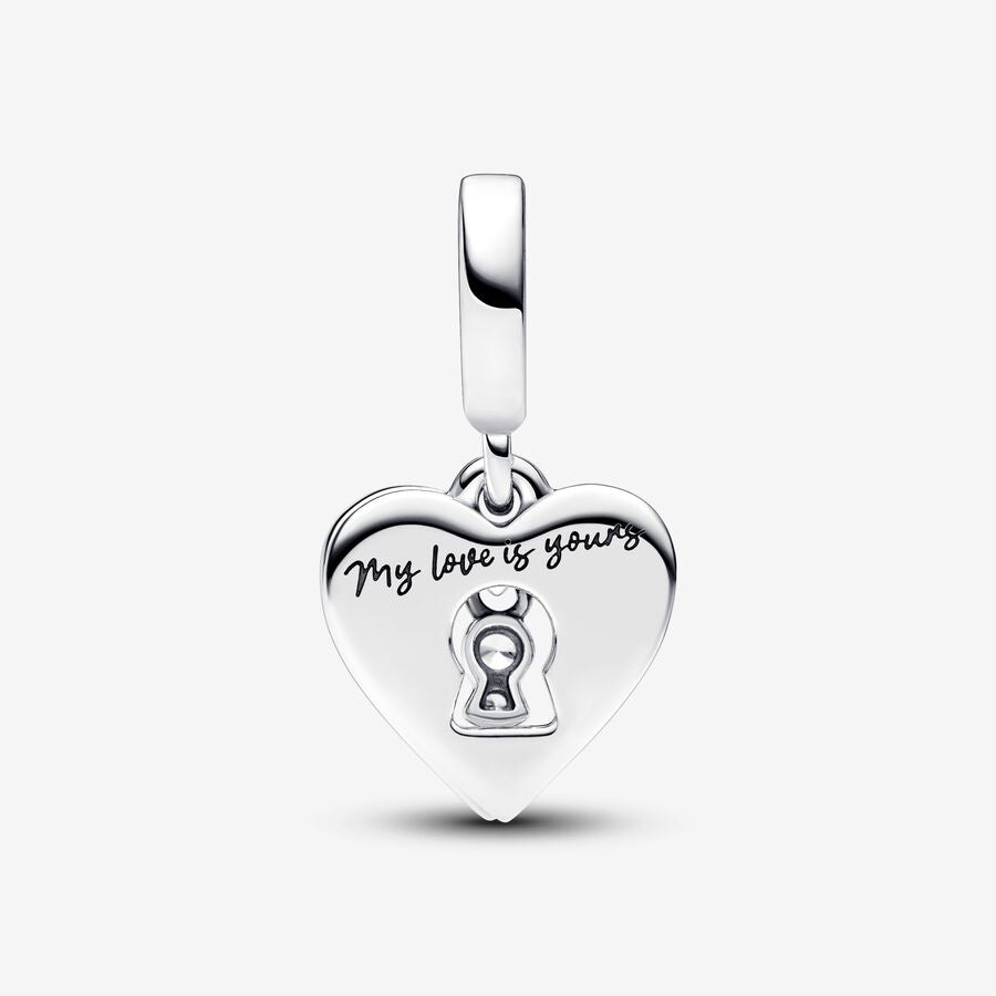 【Moments】Pan Red Heart & Keyhole Double Dangle Charm 793119C01 925 silver red lock pendant