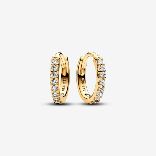 PAN Sparkling Huggie Hoop Earrings 263015C01 gold earrings classic Small hoop earrings for daily