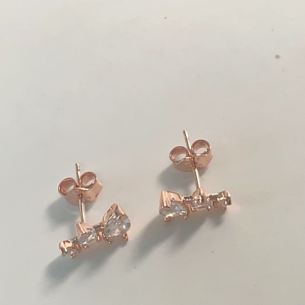 PAN Sparkling Pear Stud Earrings Triple shape Rossgold 282836C01 rose gold