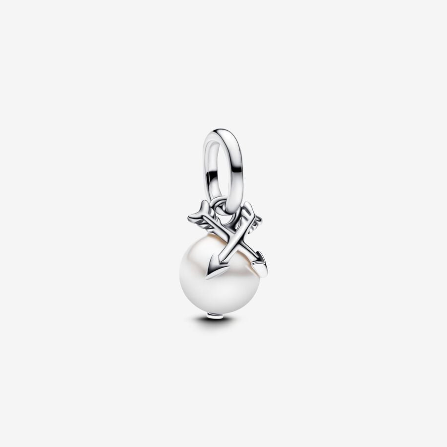 【ME/Moments】Pan Pearl & Arrows Mini Dangle Charm 793687C01 925 Silver for women pendant