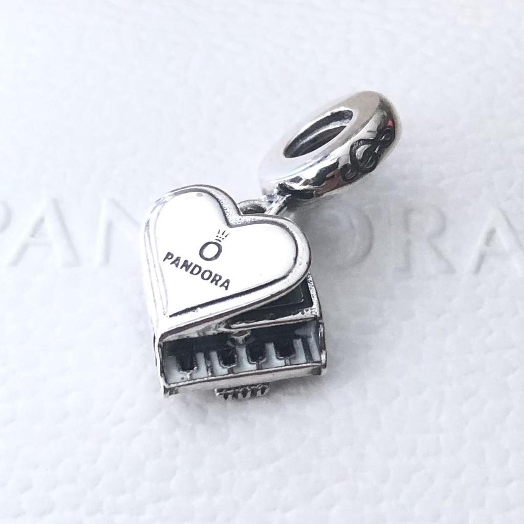 【Moments】Pan Piano Heart Dangle Charm pendant music 799101C01 925 silver cartoon