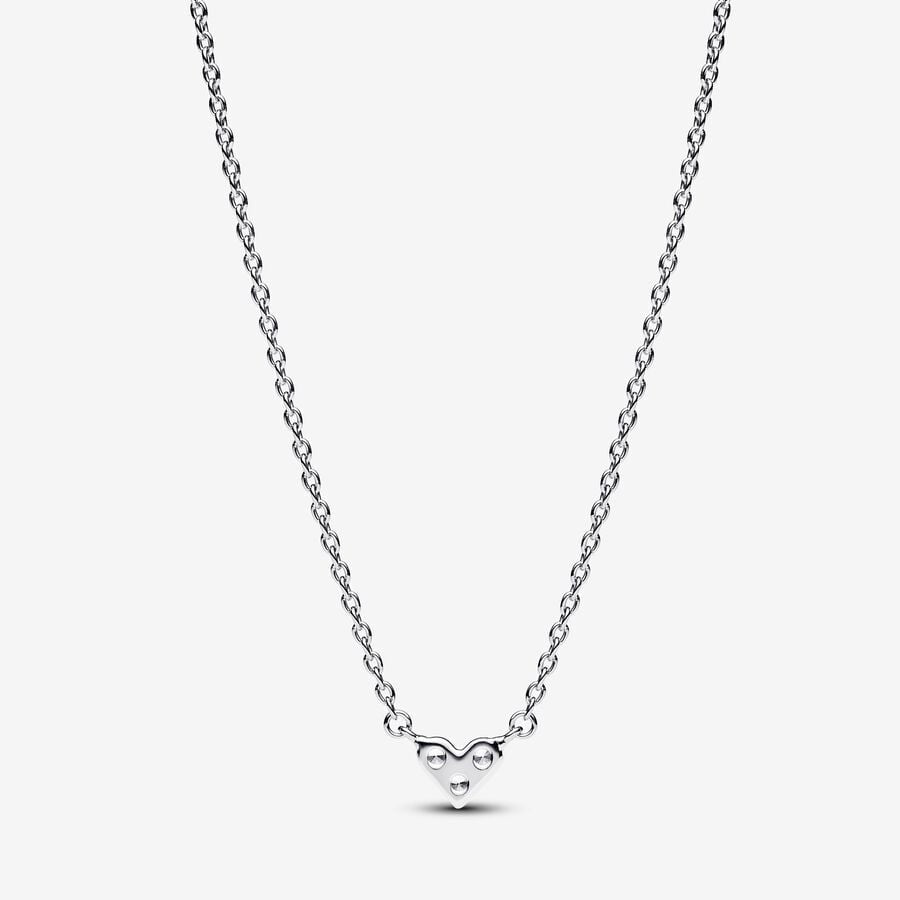 PAN Silver Triple Stone Heart Collier Necklace 393014C01 925 silver Sterling silver clavicle chain