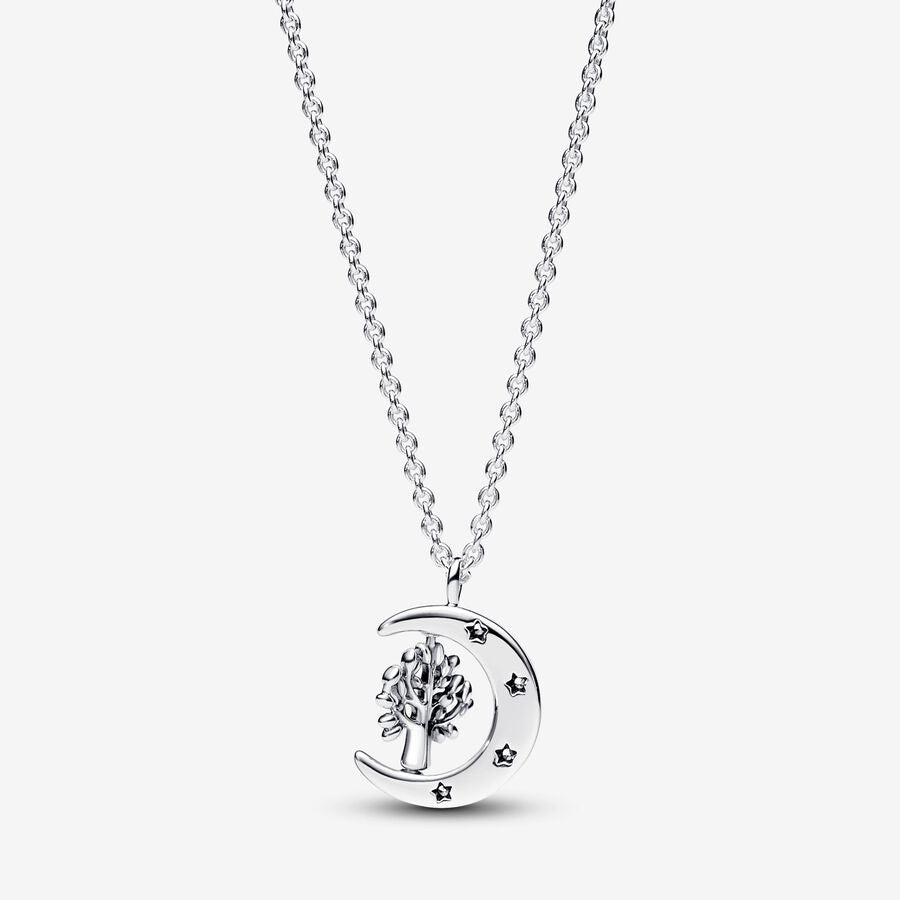 PAN Moon & Spinning Tree of Life Pendant Necklace 392992C01 925 silver Sterling silver