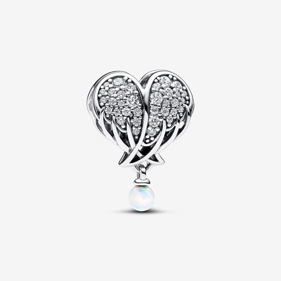 【Moments】Pan Sparkling Angel Wings & Heart Charm 792980C01 925 silver wings Orbo pandant