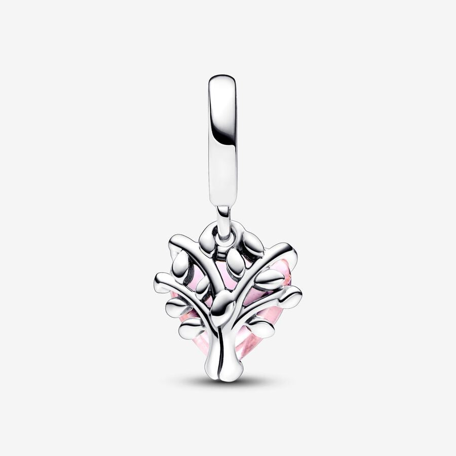 【Moments】PAN Pink Family Tree & Heart Dangle Charm  792654C01 pink heart pendant 925 silver