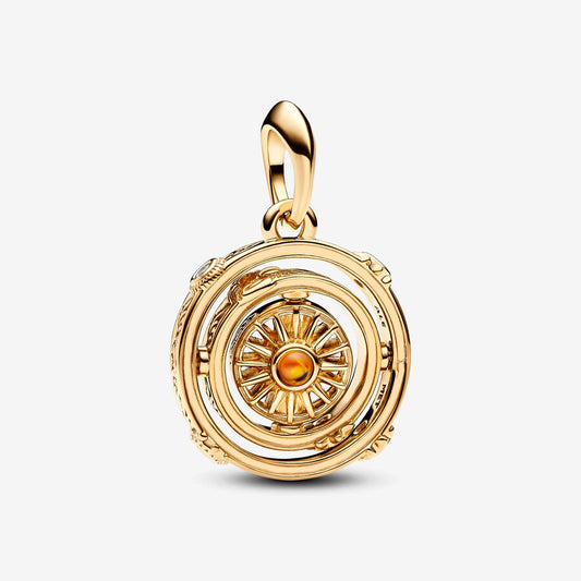 【Moments】PAN Game of Thrones Spinning Astrolabe Dangle Charm gold pendant  762971C01 cartoon