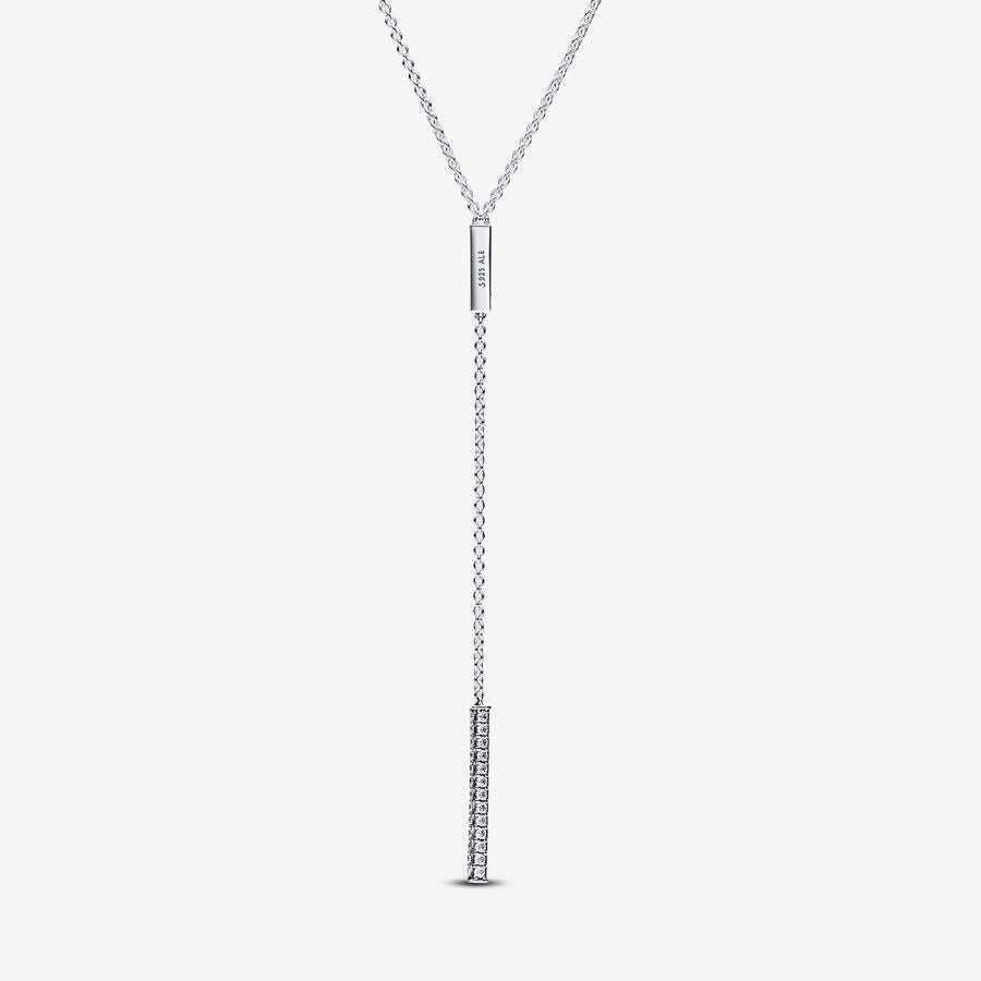 PAN Timeless Pavé  Prism Drop Necklace Elevated Shimmer  393013C01 Shapes Y-Necklace 925 silver