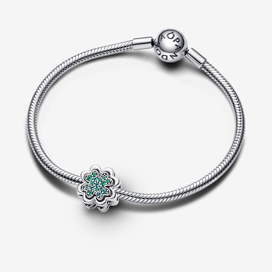 【Moments】Pan Splittable Four Leaf Clover Charm 792752C01 925 silver Green 2in1