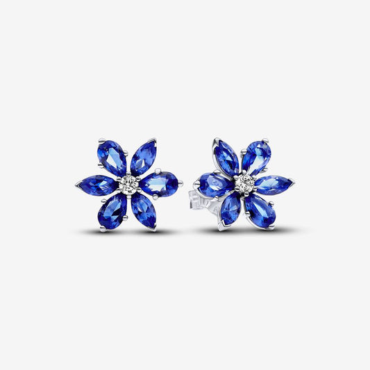 PAN Sparkling Blue Herbarium Cluster Stud Earrings 292407C01 925 silver blue diamond sapphire