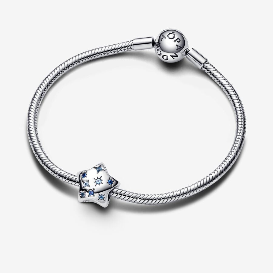 【Moments】Pan Bold Sparkling Star Charm 792974C01 925 silver Blue