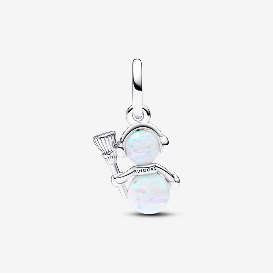 【Moments】Pan Opalescent Snowman Dangle Charm 792981C01 925 silver Gold white Cartoon pandant