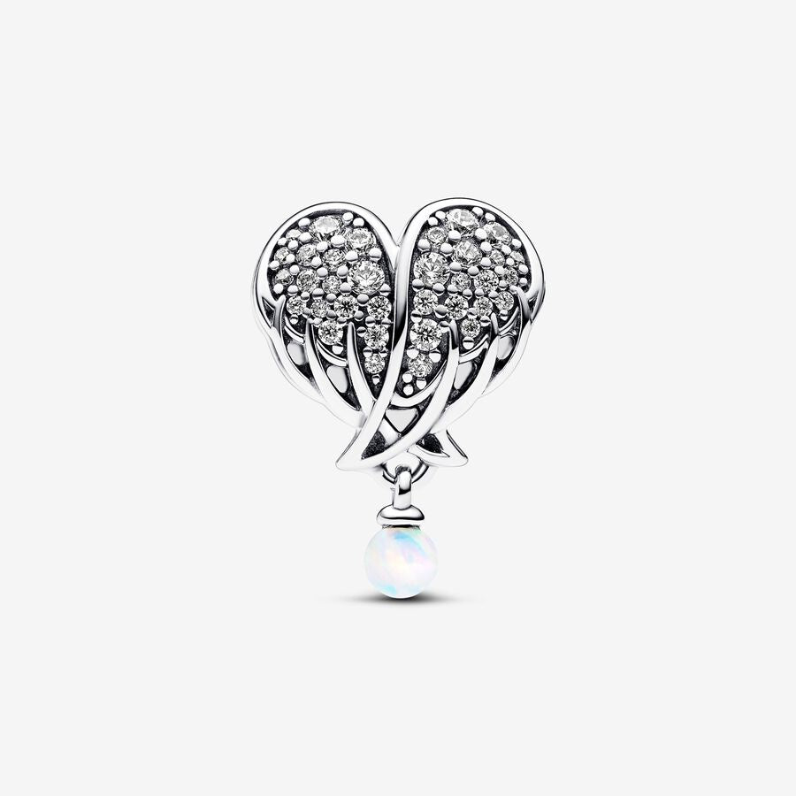 【Moments】Pan Sparkling Angel Wings & Heart Charm 792980C01 925 silver wings Orbo pandant