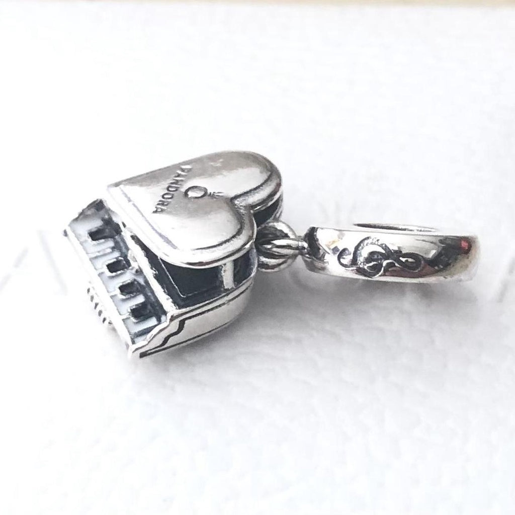 【Moments】Pan Piano Heart Dangle Charm pendant music 799101C01 925 silver cartoon