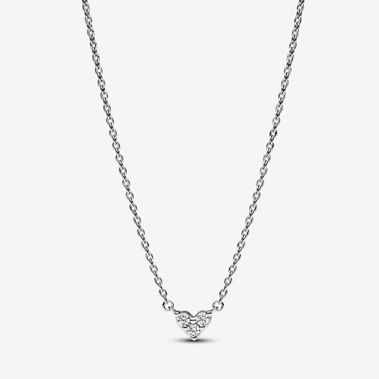 PAN Silver Triple Stone Heart Collier Necklace 393014C01 925 silver Sterling silver clavicle chain