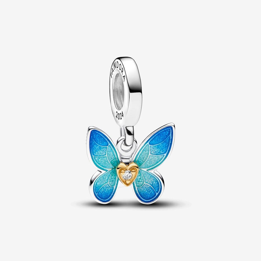 【Moments】PanClub 2024 Butterfly Dangle Charm 763082C01 925 silver blue pendant animals