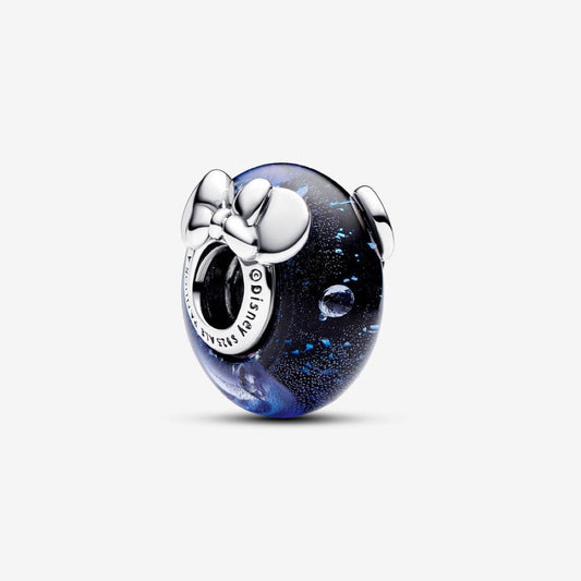 【Moments】Pan Dis*y Mickey Mouse & Minnie Mouse Blue Murano Glass Charm 7792958C01925 silver cartoon