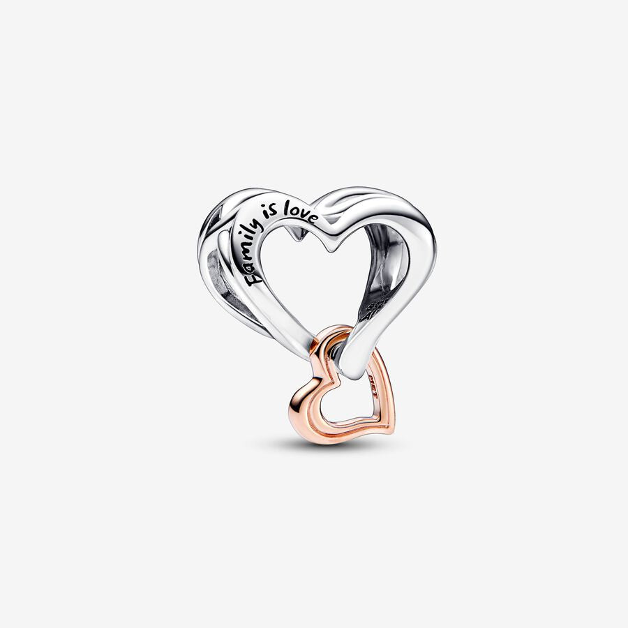 【Moments】Two-tone Openwork Infinity Heart Charm 782642C00 rose gold pendant Family and Friends