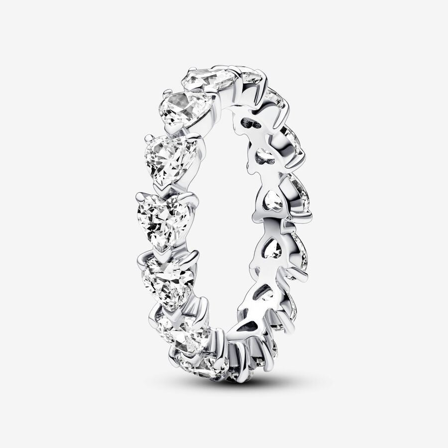 PAN Row of Hearts Eternity Ring 193103C01 925 Sterling silver Diamond Ring