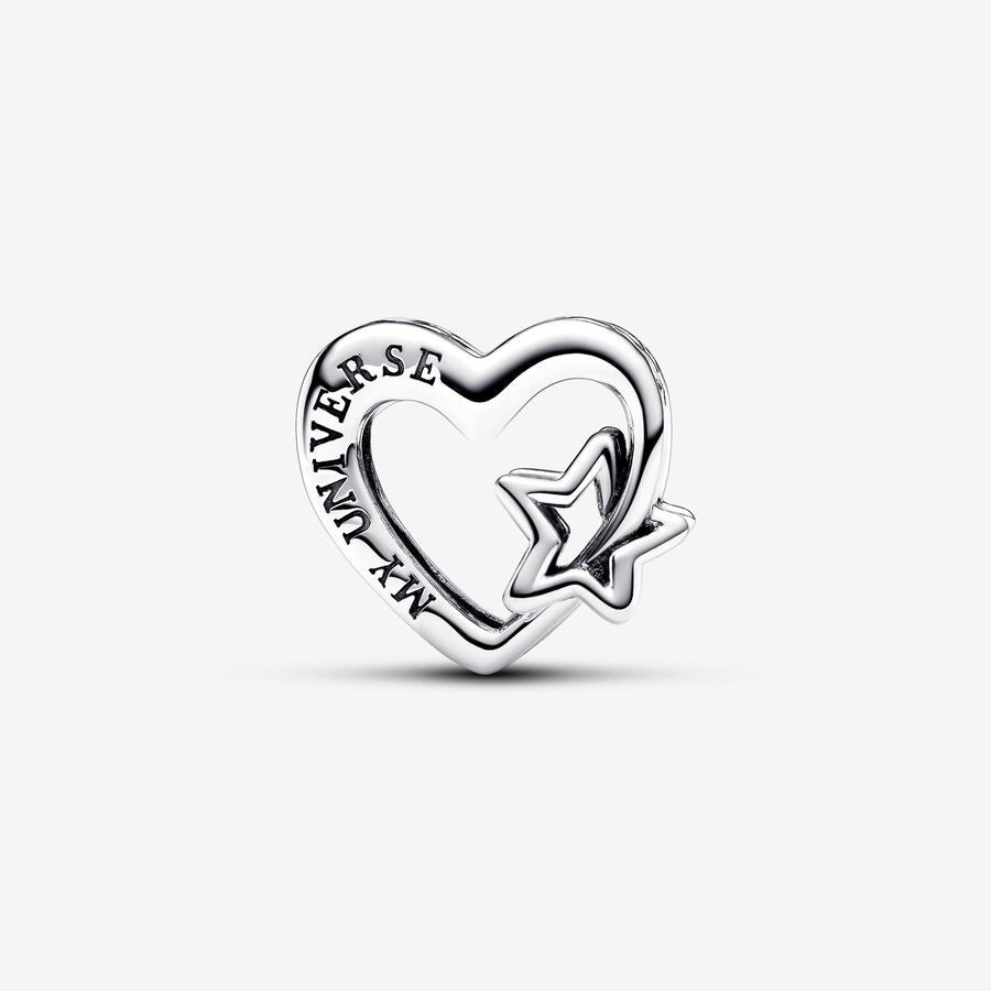 【Moments】 Pan Openwork Family Heart & Star Charm 792829C00 Sterling silver 925 silver