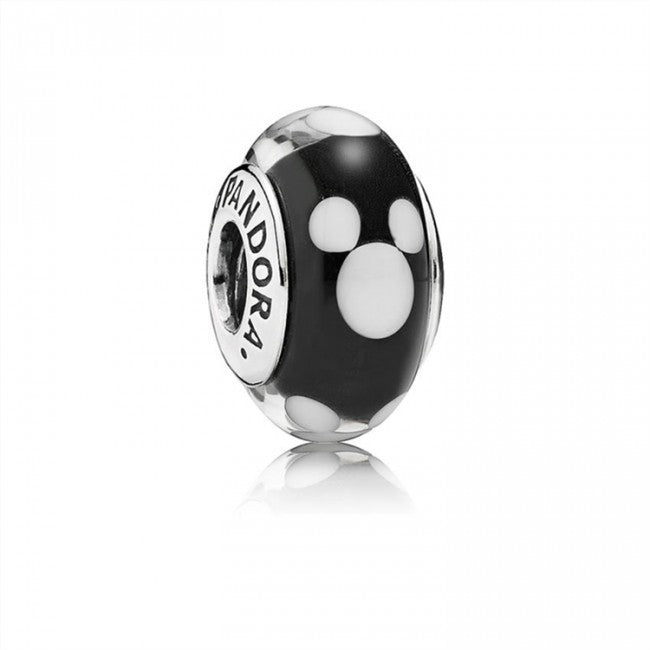 【Moments】Pan Mickey Mouse Charm 925 Silver for women black glass charm 791633