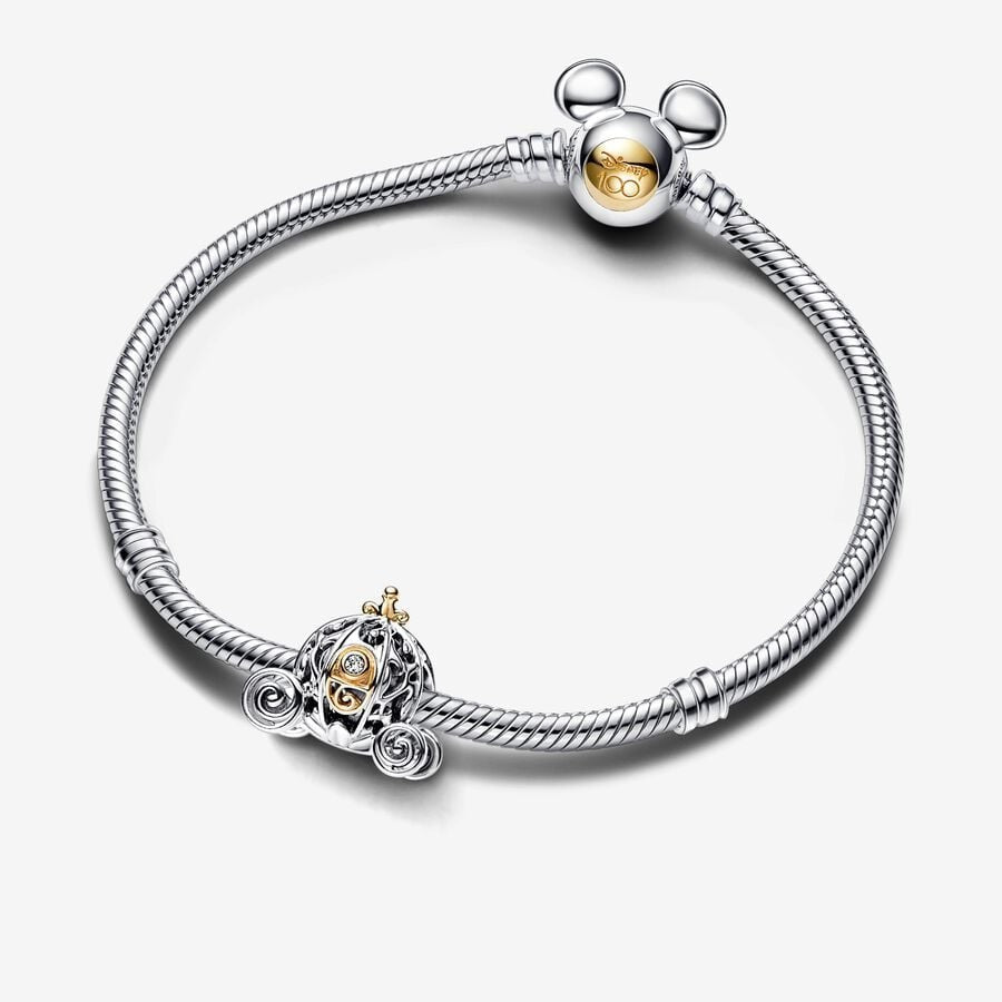 【Moments】 Pan Cinderella's Enchanted Carriage Lab-grown Diamond Charm 792553C01 two-tone 925 silver