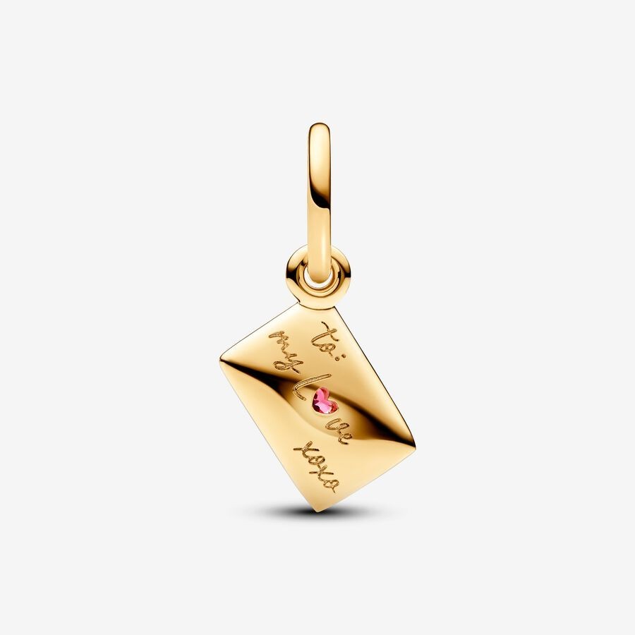 【Moments】Pan Love Letter Envelope Dangle Charm 762606C01 Gold pendant