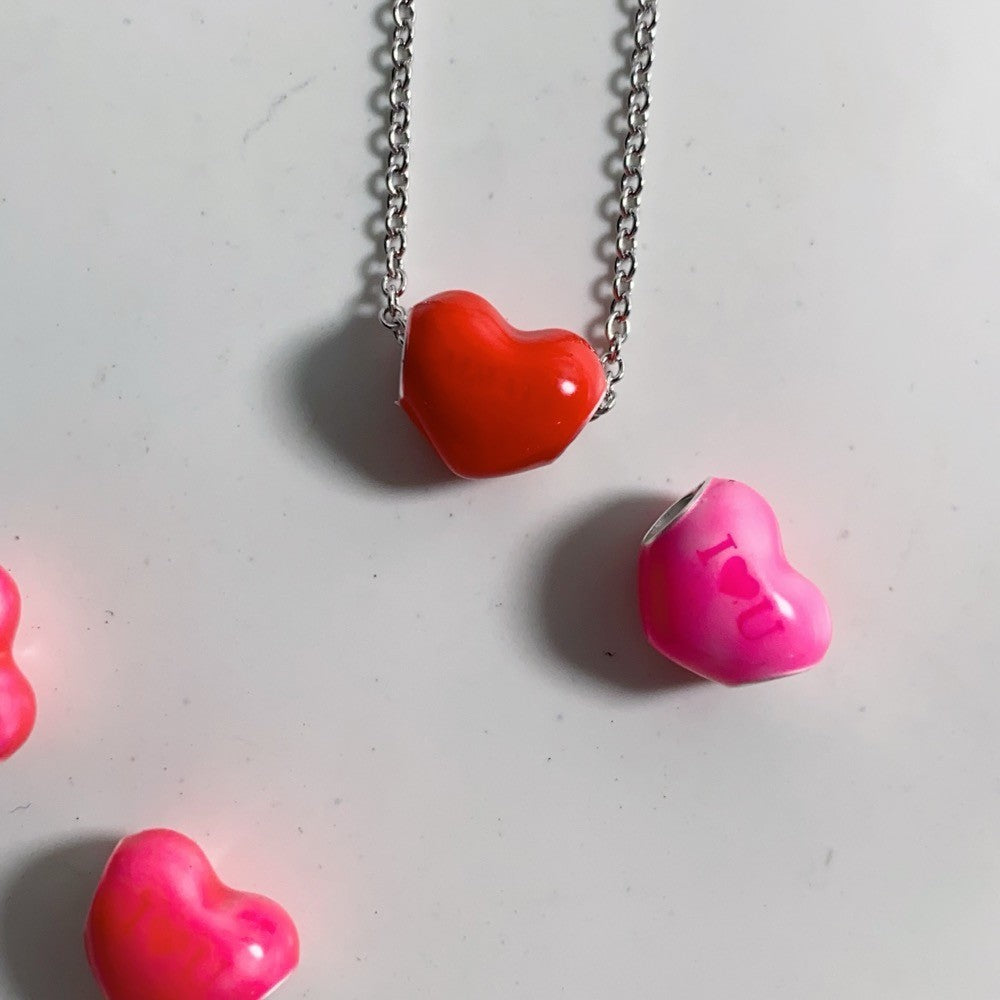 【Moments】Colour-changing Hidden Message Heart Charm 793087C01 Discoloration pink red charm