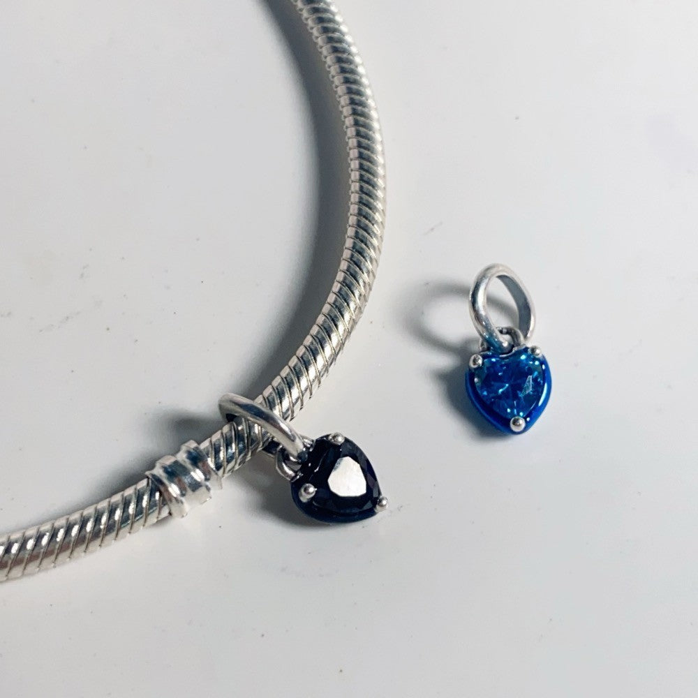 【ME】【Moments】Pan Blue/Black Chakra Heart Mini Dangle Charm 793042C02 793042C01 pendant