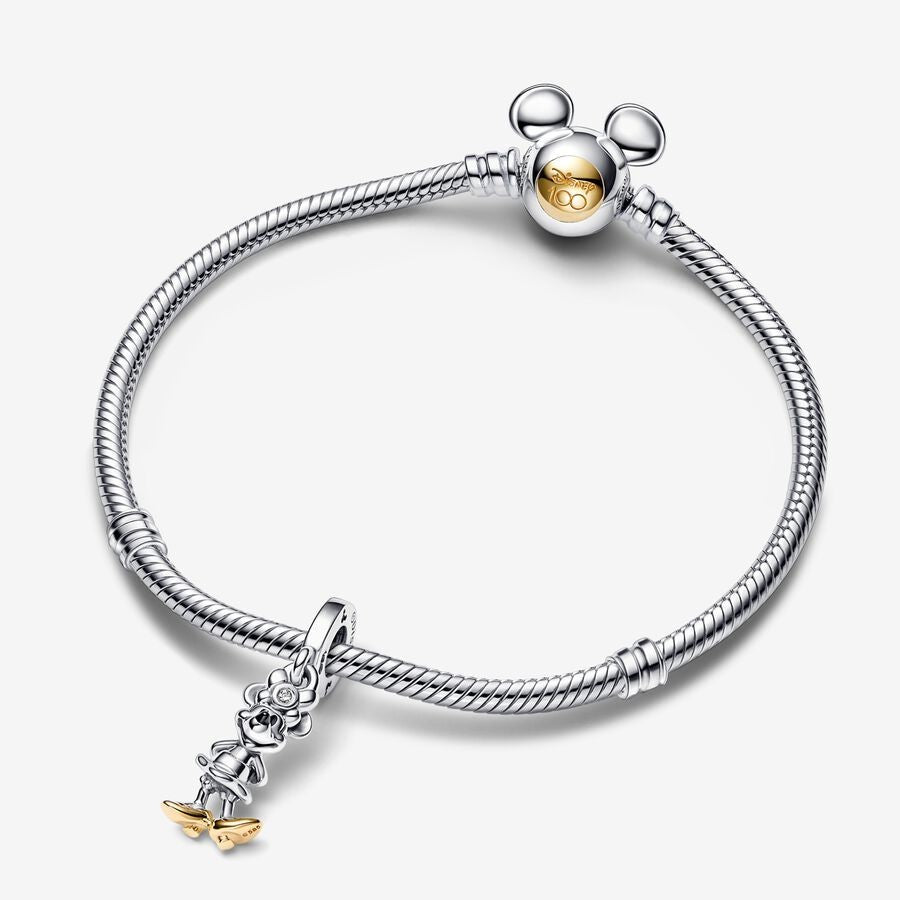 【Moments】 Disney Minnie Mouse Lab-grown Diamond Dangle Charm 792559C01 two-tone 925 silver