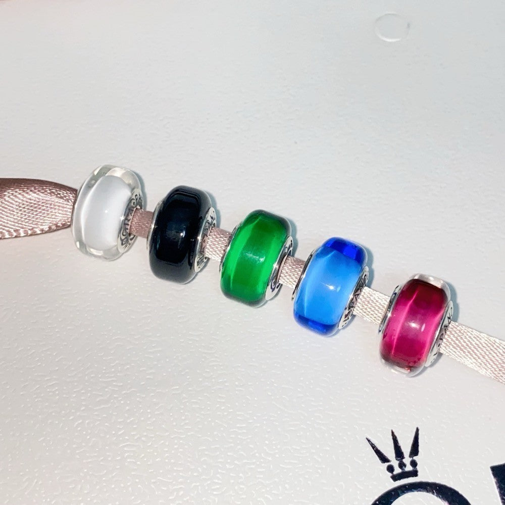 【Moments】 Pan Mini Murano Glass Charm  sterling silver pink blue black green 793105C00 793117C00 793118C00 793106C00