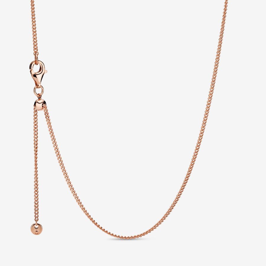 Pan Curb Chain Necklace 398283 925 silver For rose gold adjust chain Sterling silver 388283 368638C00 398283