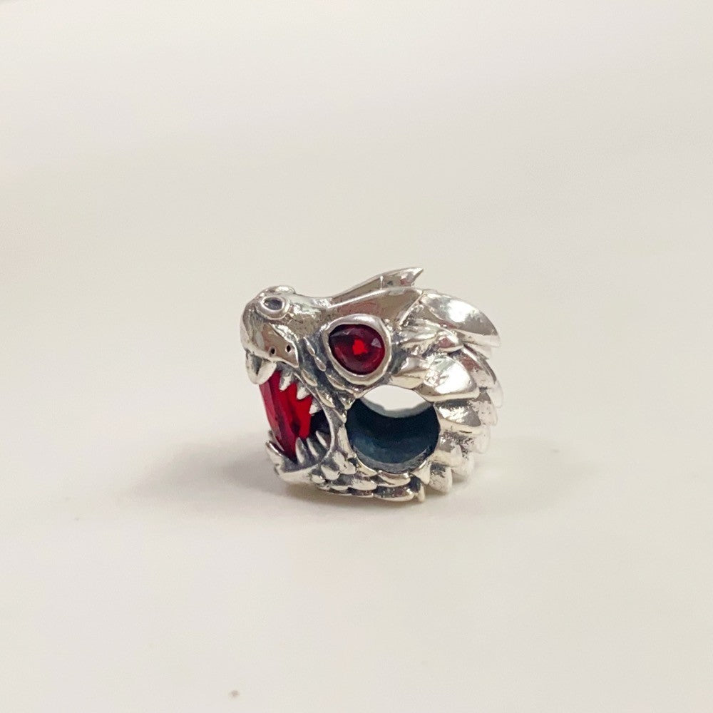 【Moments】PAN Game of Thrones Dragon Charm 793141C01 925 Sterling silver red crystal stone animal