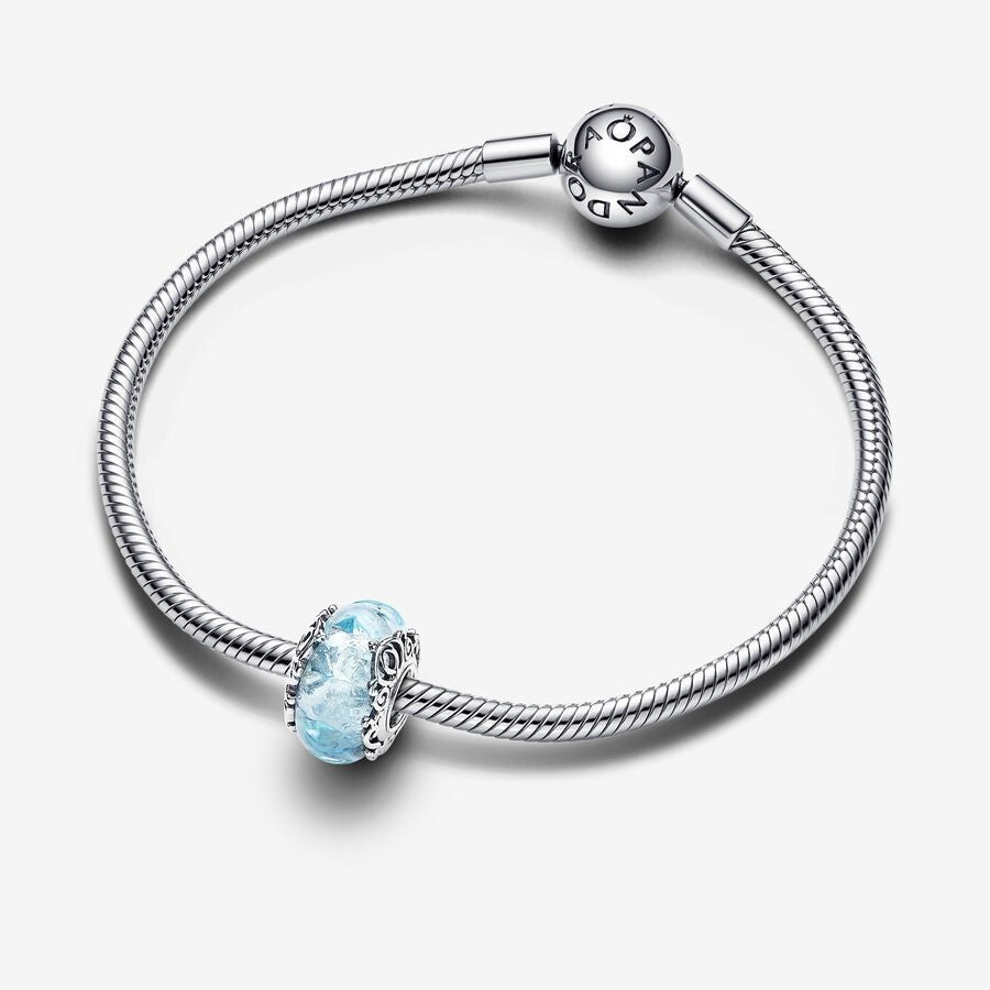 【Moments】Pan Disney Cinderella Murano Glass Charm 793073C00 blue Sterling silver