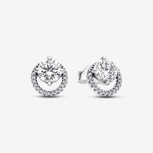 PAN Sparkling Round Halo Stud Earrings 291248C01 classic beauty with giftable elegance s925