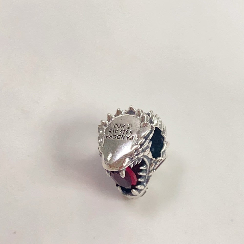 【Moments】PAN Game of Thrones Dragon Charm 793141C01 925 Sterling silver red crystal stone animal