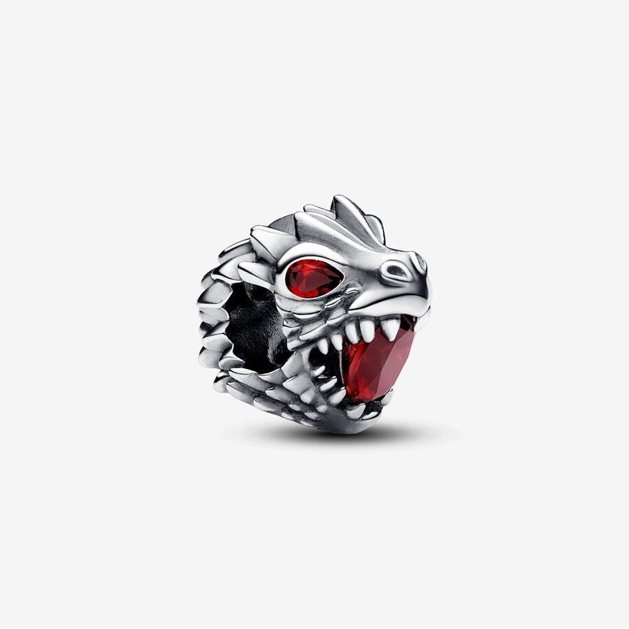 【Moments】PAN Game of Thrones Dragon Charm 793141C01 925 Sterling silver red crystal stone animal