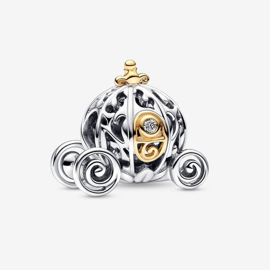 【Moments】 Pan Cinderella's Enchanted Carriage Lab-grown Diamond Charm 792553C01 two-tone 925 silver