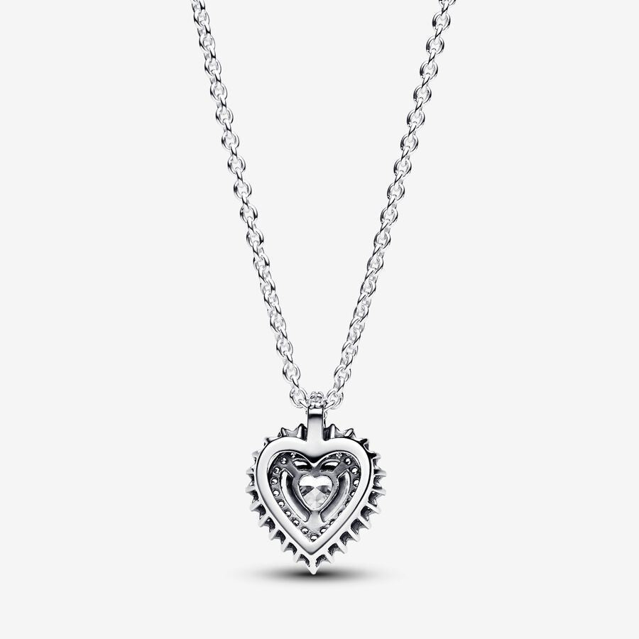 PAN Sparkling Heart Halo Pendant Necklace  393099C01 Sterling silver 925 silver Sterling silver