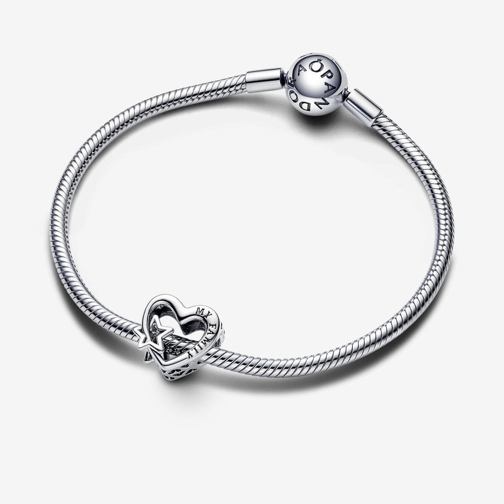 【Moments】 Pan Openwork Family Heart & Star Charm 792829C00 Sterling silver 925 silver