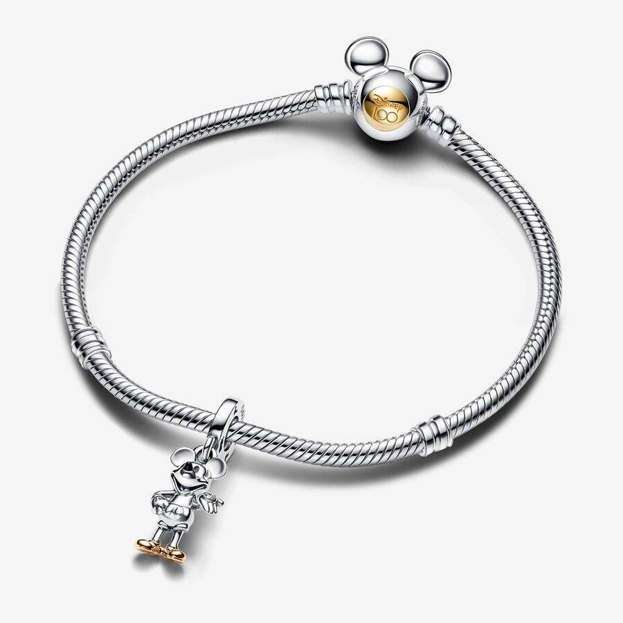 【Moments】Disney Mickey Mouse Lab-grown Diamond Dangle Charm  792812C01 two-tone 925 silver pendant