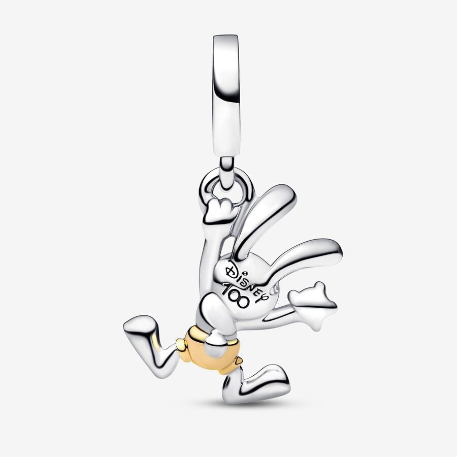 【Moments】 Disney Oswald Lab-grown Diamond Dangle Charm 792519C01 two-tone Sterling silver