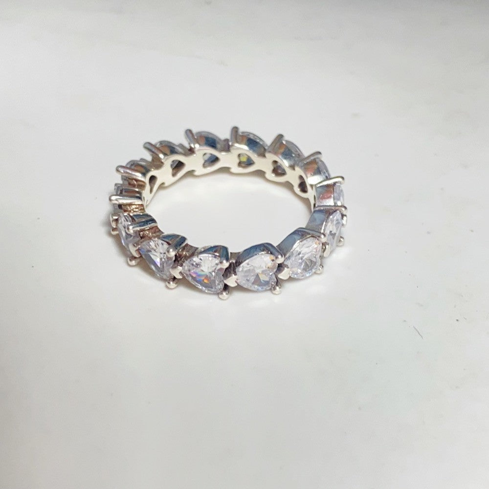 PAN Row of Hearts Eternity Ring 193103C01 925 Sterling silver Diamond Ring