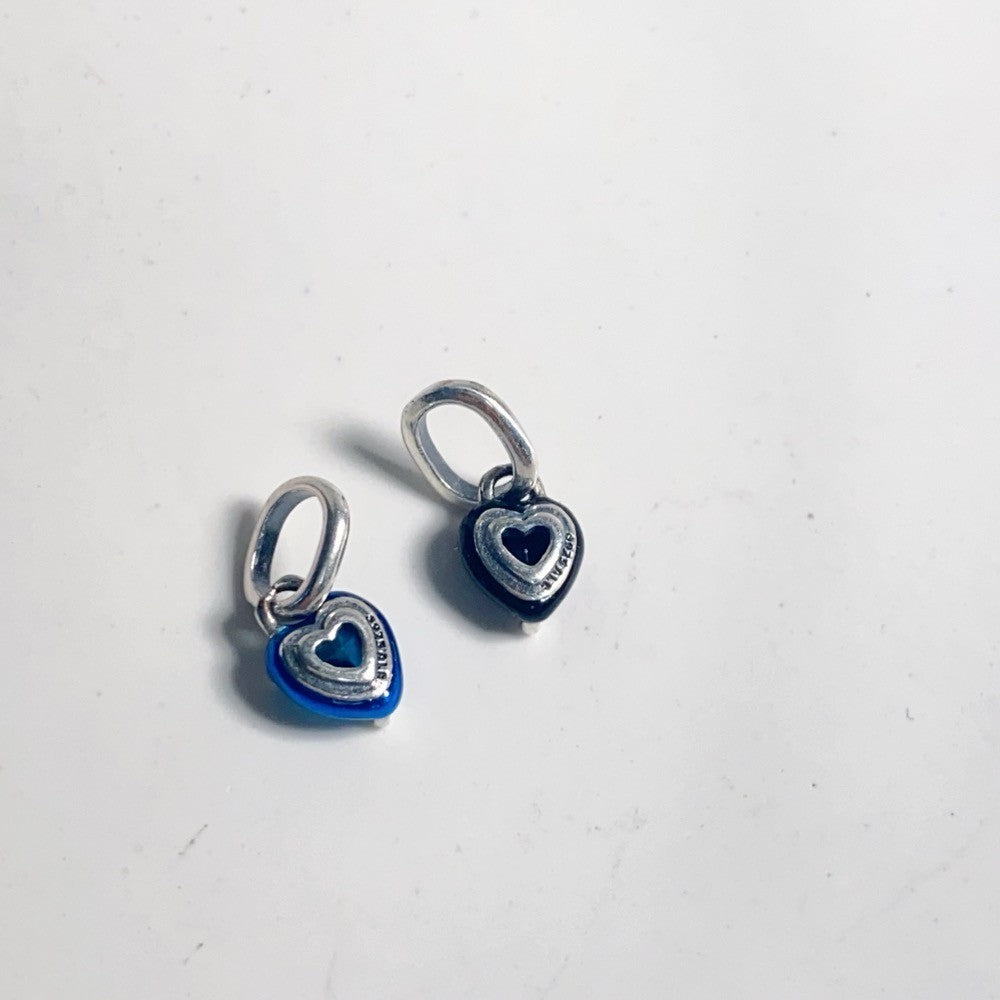 【ME】【Moments】Pan Blue/Black Chakra Heart Mini Dangle Charm 793042C02 793042C01 pendant