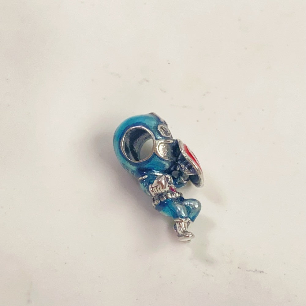 【Moments】PAN Marvel The Avengers Captain America Charm 925 silver 793129C01 Blue cartoon superman