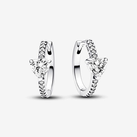 PAN Sparkling  Sterling silver Heart Shaped Hoop Earrings 293101C01 Sterling silver 925 silver