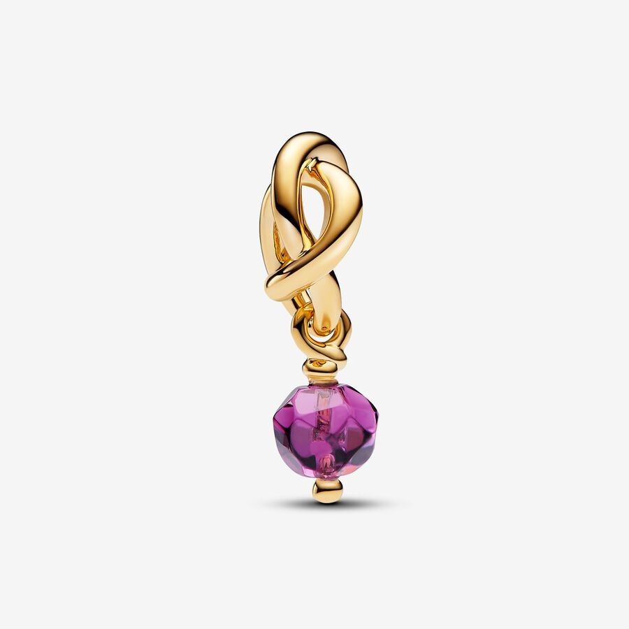 【ME/Moments】PAN Gold Eternity Circle Dangle Charm Pink red blue Green Lucky birthday Birthstones