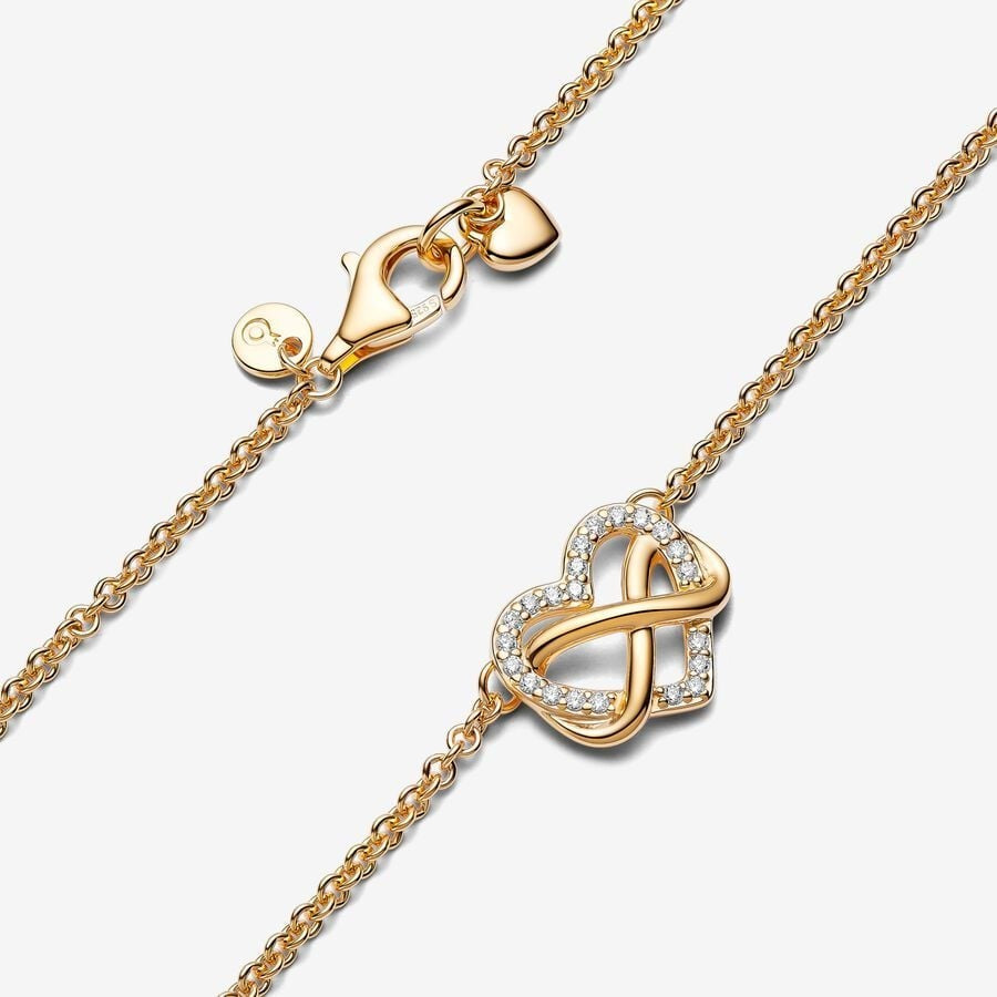 Sparkling Infinity Heart Collier Necklace 362666C01 gold Classic infinity symbol