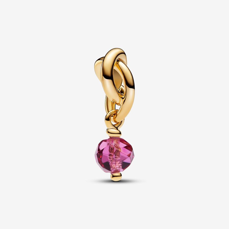【ME/Moments】PAN Gold Eternity Circle Dangle Charm Pink red blue Green Lucky birthday Birthstones